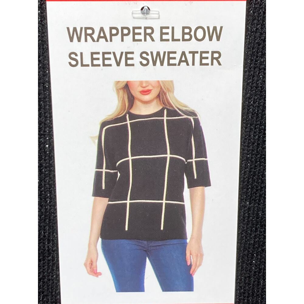 Wrapper Women's Elbow Sleeve Sweater, Black, Size M